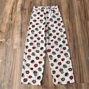 Wrangler Read My Lips Rolling Stones Western Funky Retro Indie Wide Leg